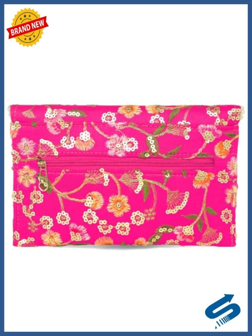 Ethnic Embroidered Clutch Bag for Women Hand-Carry Evening Bridal Purse